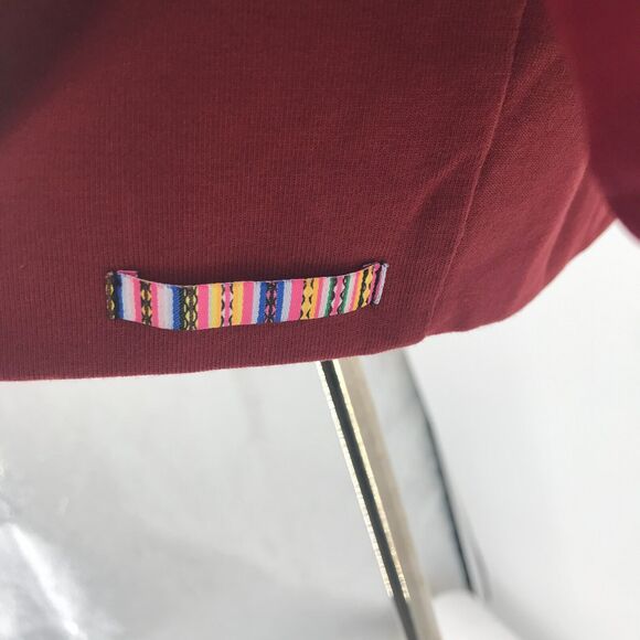 Talia Peru Bali Top Womens Small Brick Red Flutter Kimono Sleeve Cowl Neck NEW - Picture 5 of 11